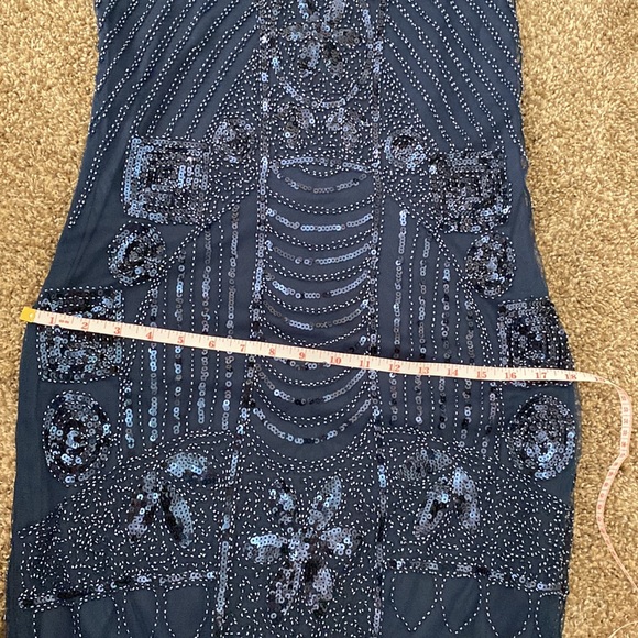 Blue sequin 1920s flapper dress M by PrettyGuide Showgirl - Picture 5 of 7